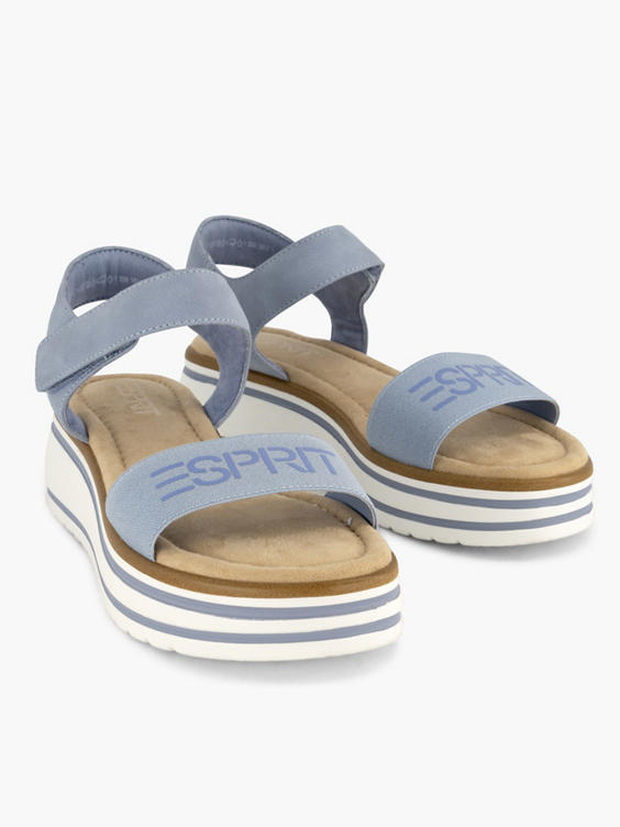 Blue Platform Sandal with Contrasting Sole