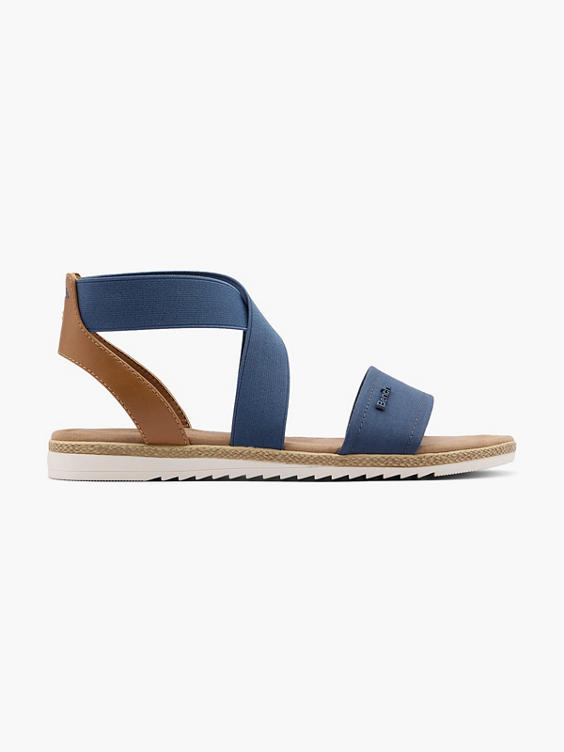 Light Blue Elasticated Strap Sandal with Contrasting Sole 
