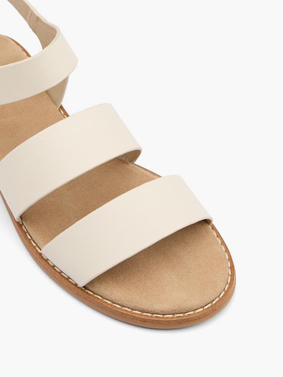 Beige Chunky Strapped Sandal with Ankle Strap 
