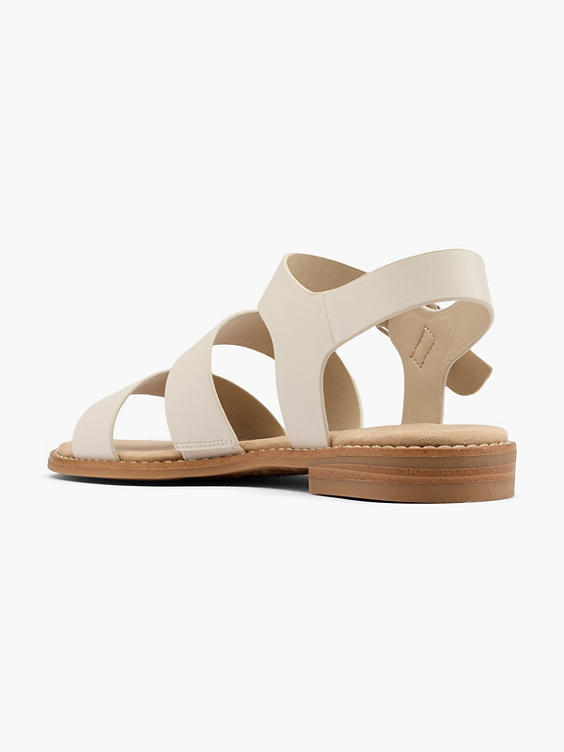Beige Chunky Strapped Sandal with Ankle Strap 