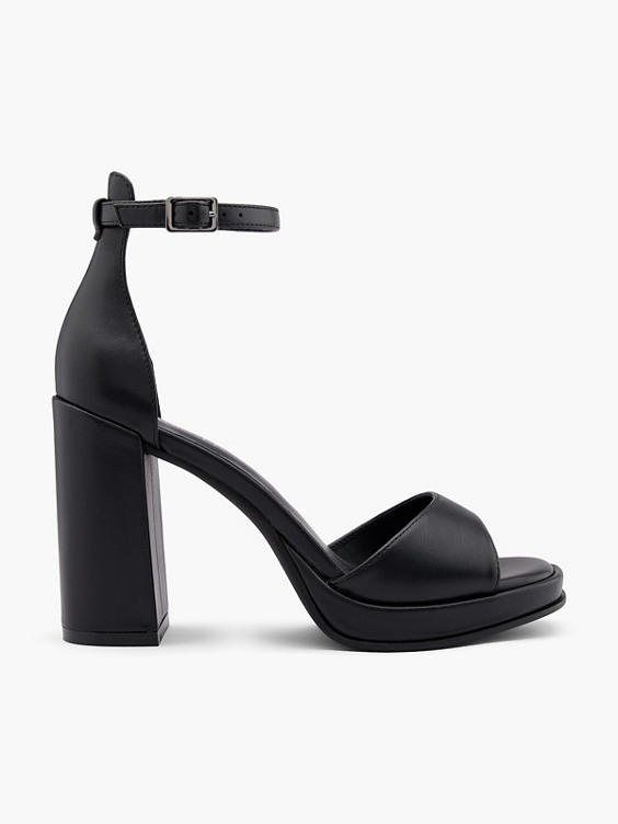 Black Platform Heel with Ankle Strap