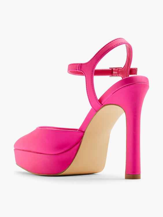 Pink Platform Ankle Strap Heel 