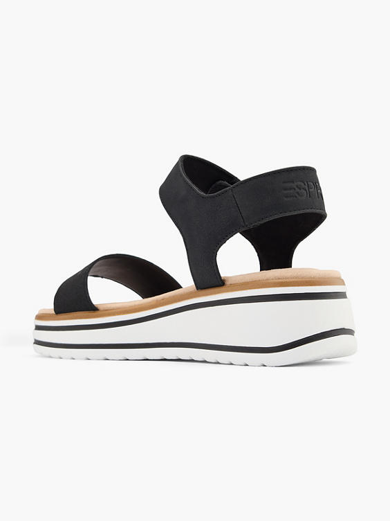 Black Platform Sandal with Contrasting Sole 