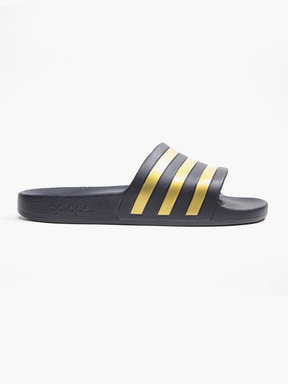 Adidas Black & Gold Slides 