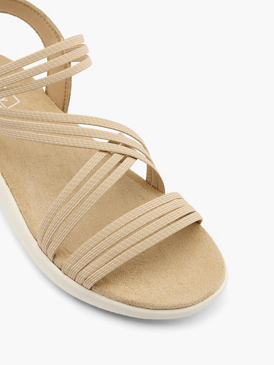 Brown Elasticated Strap Comfort Sandal 