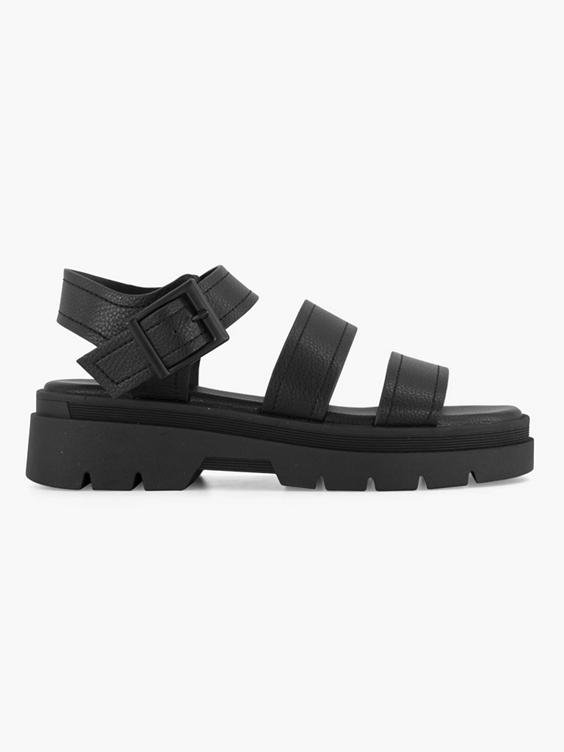 Zwarte platform sandaal