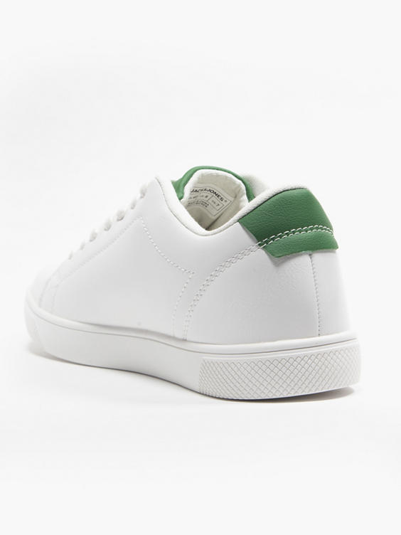 White/Green Lace Up Casual Trainers
