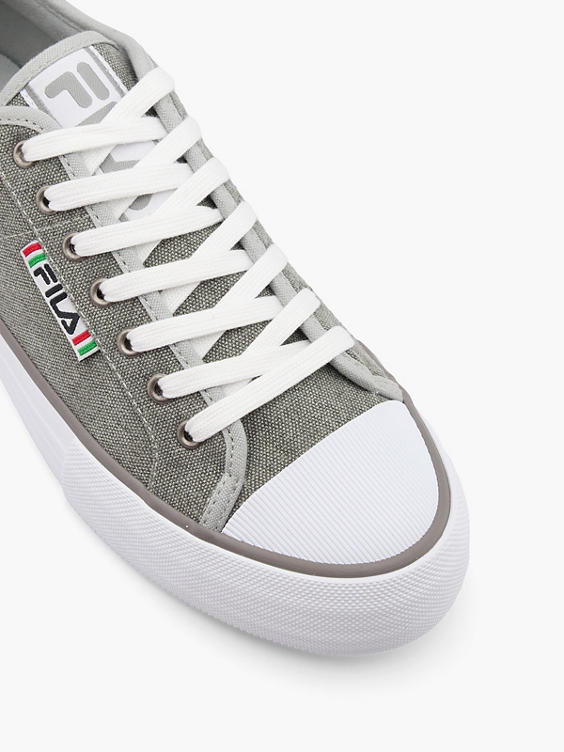 Grey Canvas Lace Up Trainers