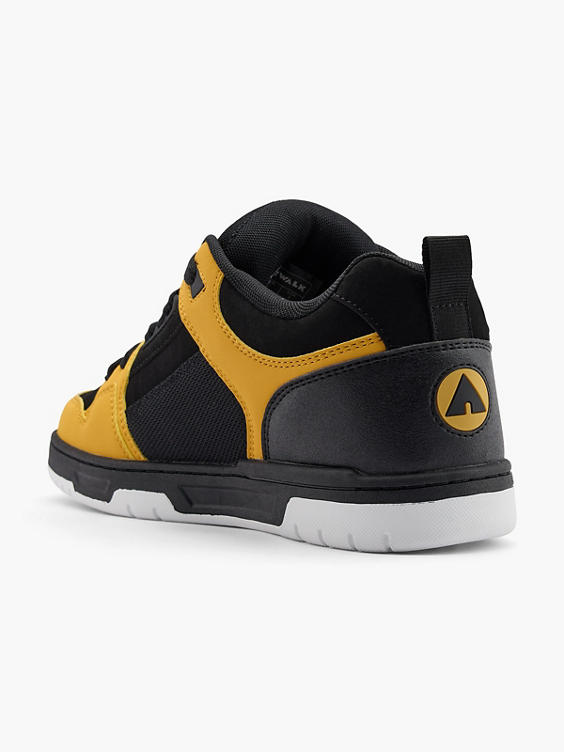 Black/Yellow Skater Lace Up Trainers
