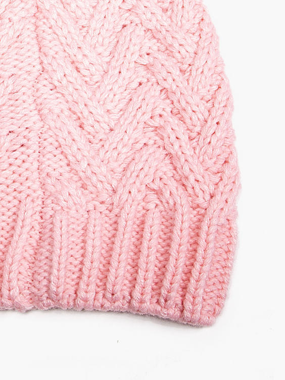 Pink Bobble Hat 