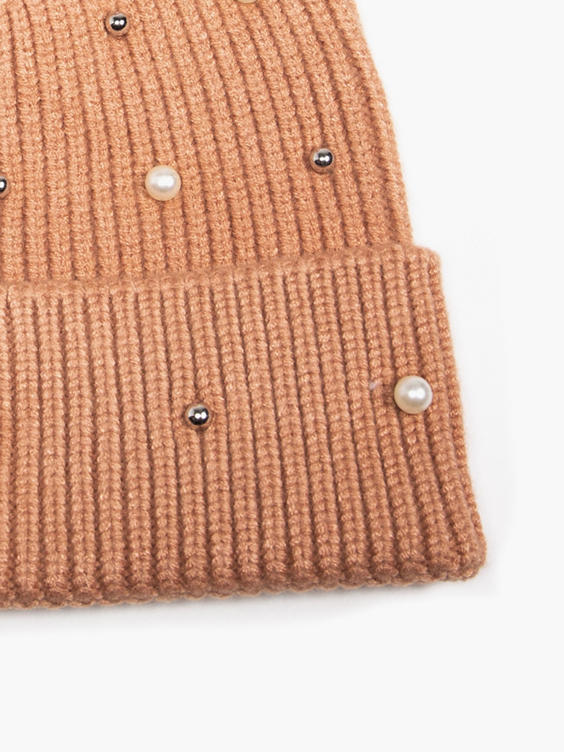 Pink Pearl Bobble Hat 
