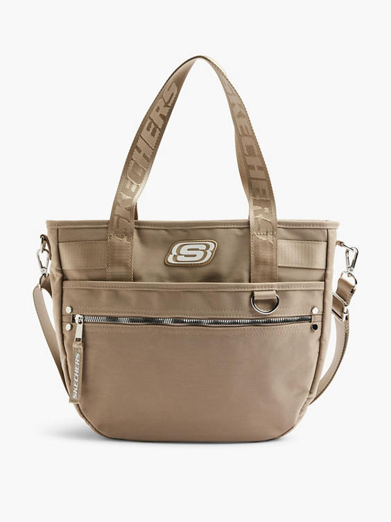 Khaki Skechers Tote Bag with Removable Strap