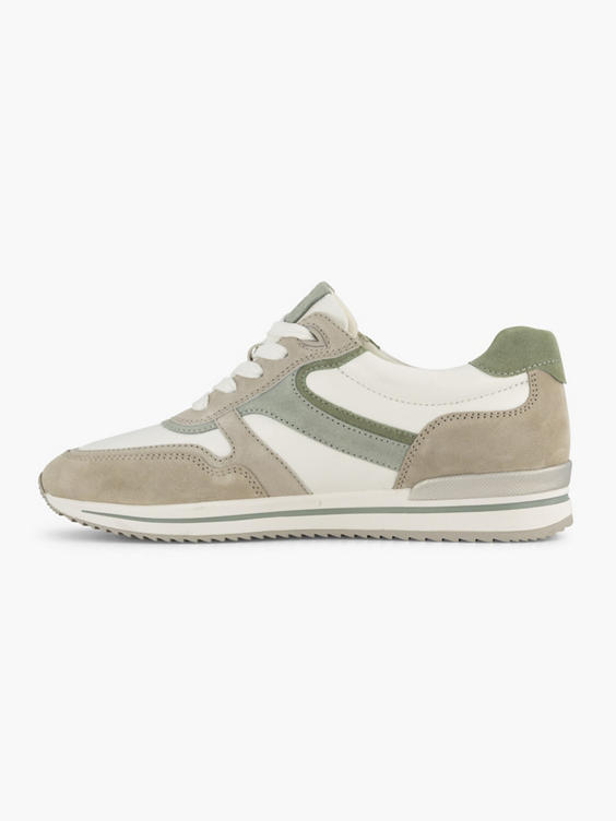 Grijze leren comfort sneaker