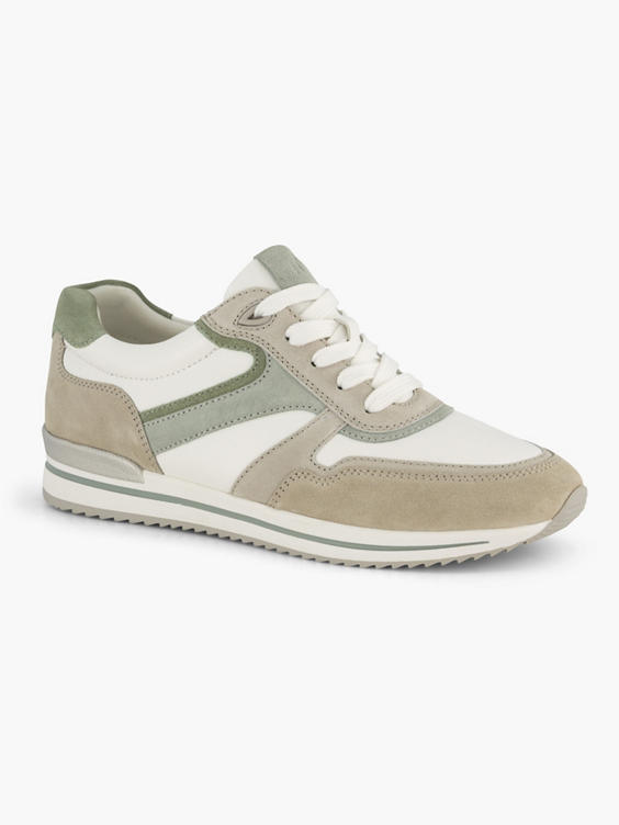 Grijze leren comfort sneaker
