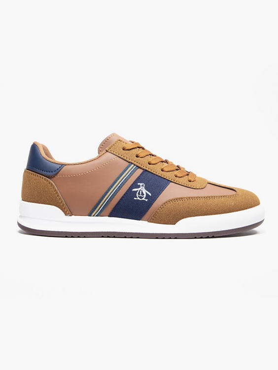 Gaz Tan/Navy Lace Up Casual Trainers