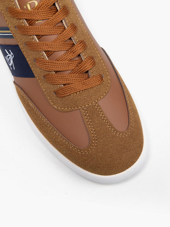Gaz Tan/Navy Lace Up Casual Trainers