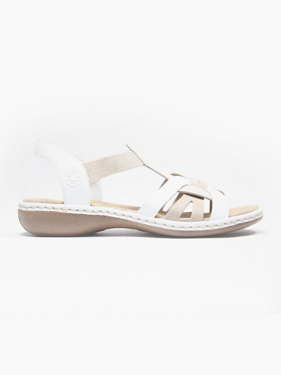 Beige and White Rieker Comfort Sandal (tbp)