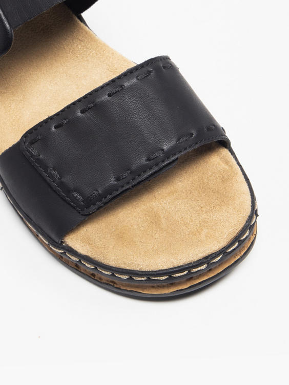 Rieker Black Buckled Comfort Sandal