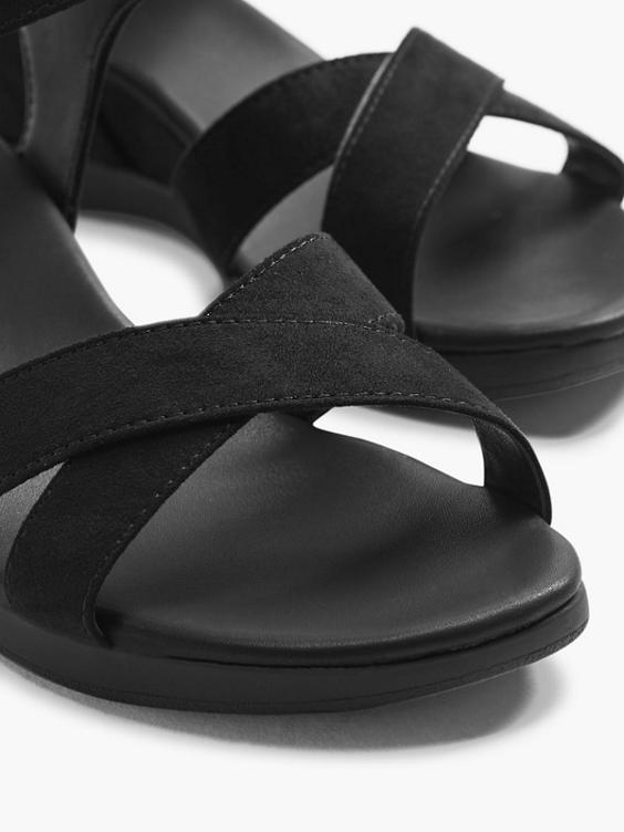 Zwarte sandalette heelhak
