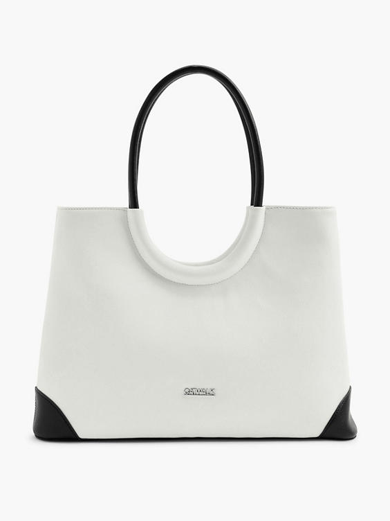 Black and White Contrast Tote Shopper Bag 