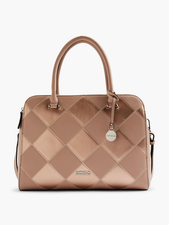 Rose Gold Diamond Handbag with Adjustable Strap