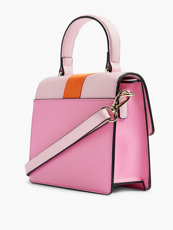 Pink and Orange Handbag with Adjustable Strap