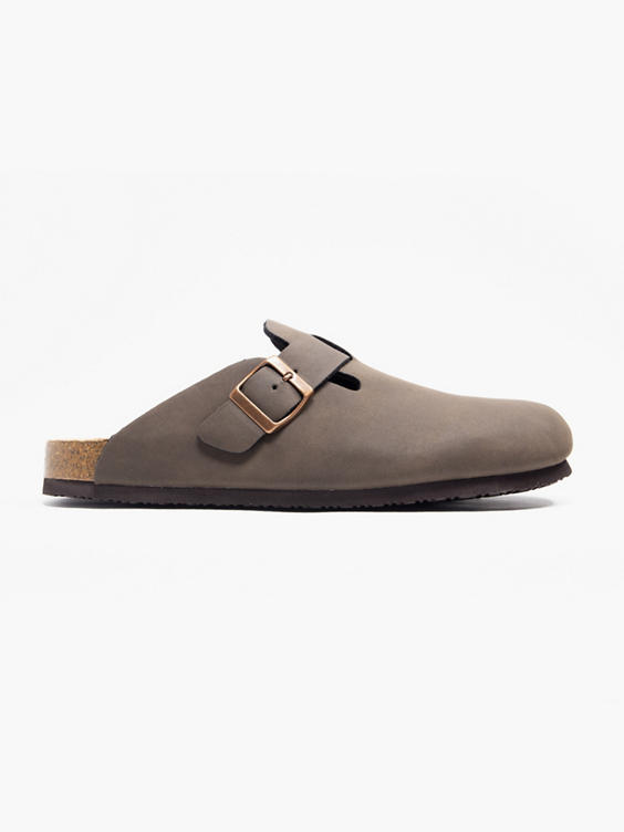 Brown Mule Footbed Sandals Black