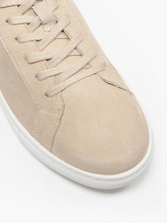 Light Beige Leather Suede Cupsole Trainers
