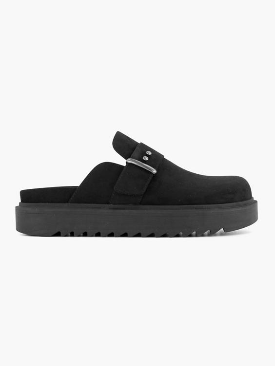 Zwarte platform slipper