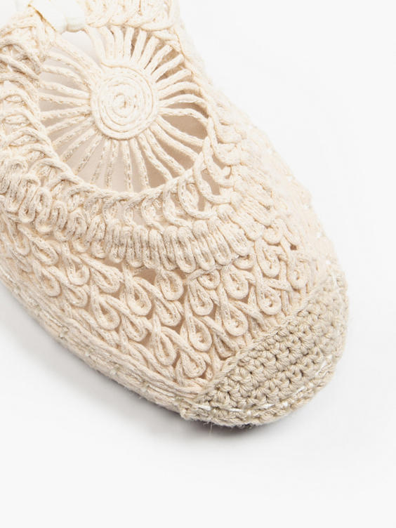Nautral Espadrille with Ankle Tie Detail