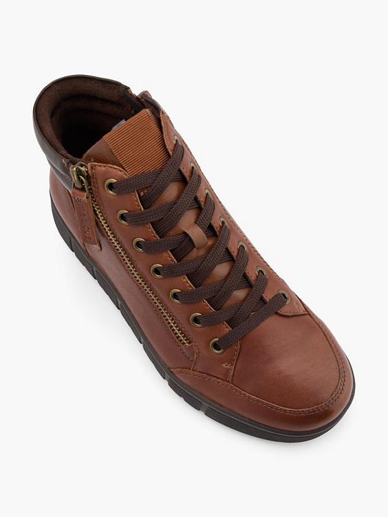 Bruine leren comfort hoge sneaker