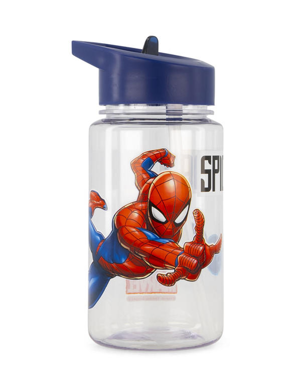 Blauwe drinkfles 450ml Spiderman