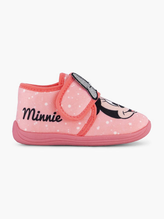 Roze pantoffel klittenband Minnie Mouse