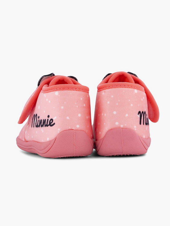 Roze pantoffel klittenband Minnie Mouse