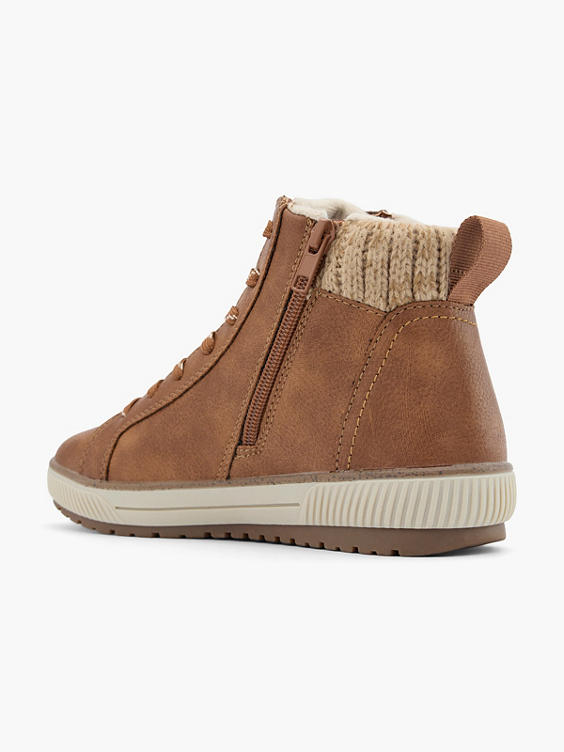 Bruine comfort hoge sneaker