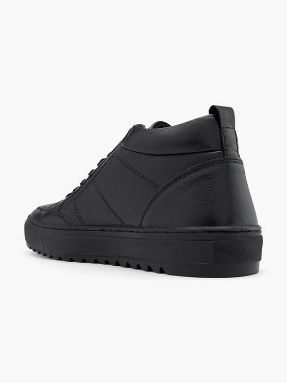 Zwarte leren sneaker 