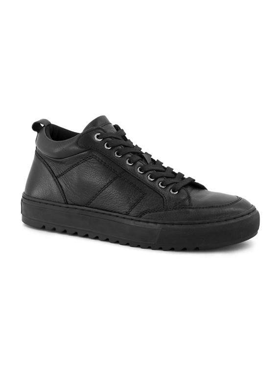 Zwarte leren sneaker 