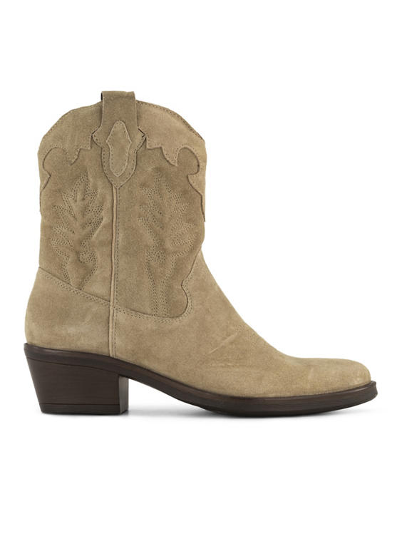 Beige leren cowboyboots