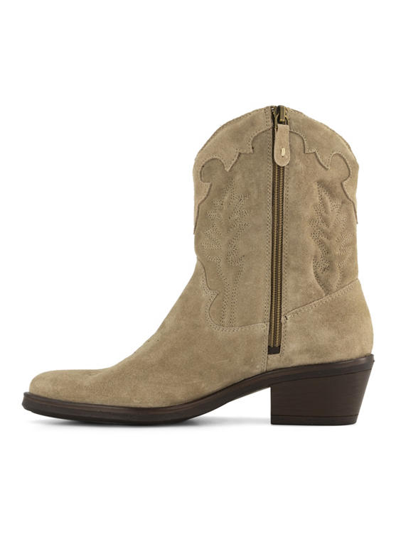 Beige leren cowboyboots