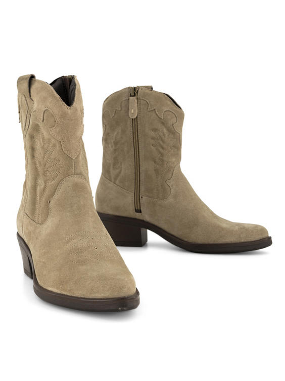 Beige leren cowboyboots