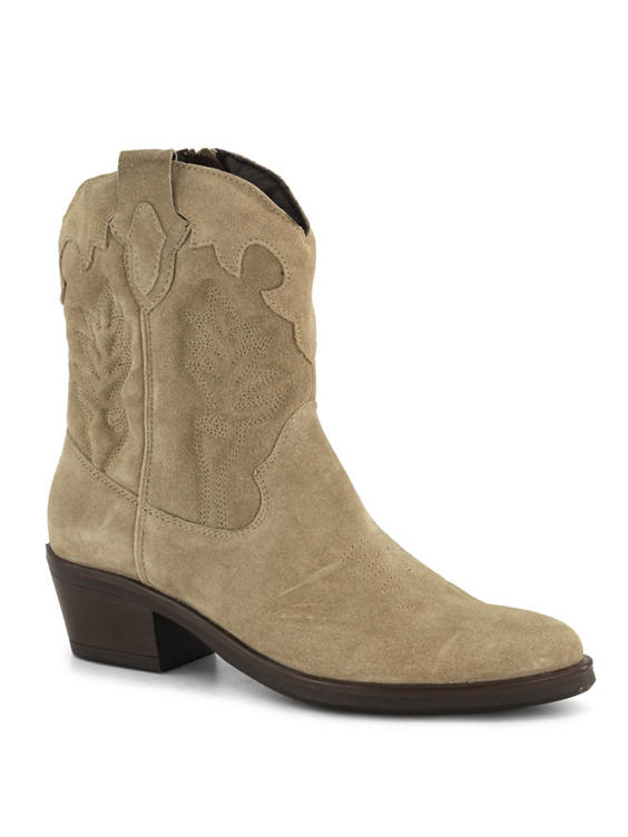 Beige leren cowboyboots