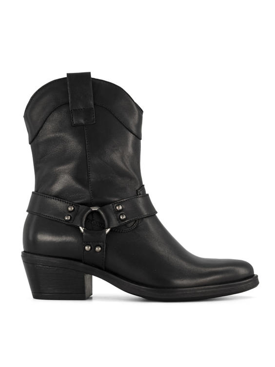 Zwarte leren cowboyboots