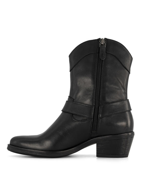 Zwarte leren cowboyboots