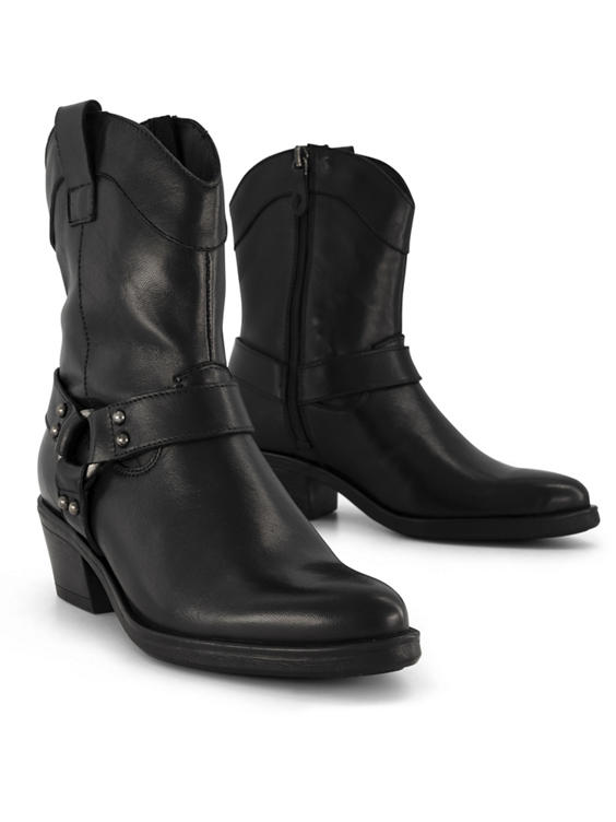 Zwarte leren cowboyboots