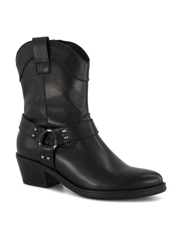 Zwarte leren cowboyboots