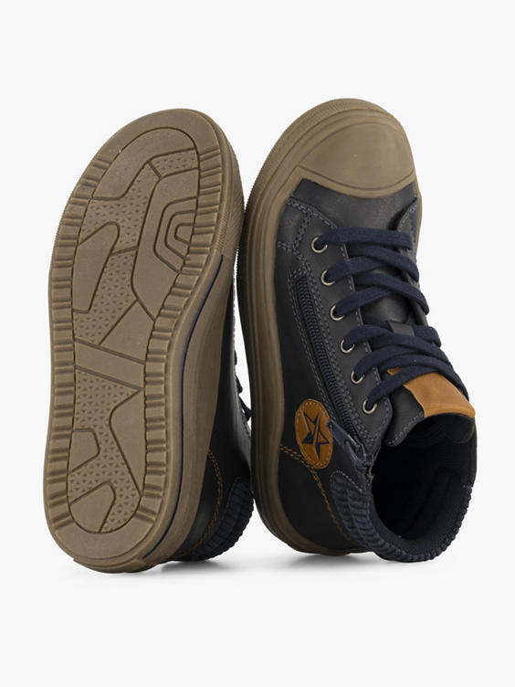 Donkerblauwe hoge sneaker