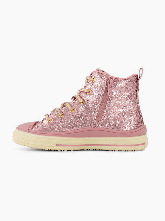 Roze hoge sneaker glitters