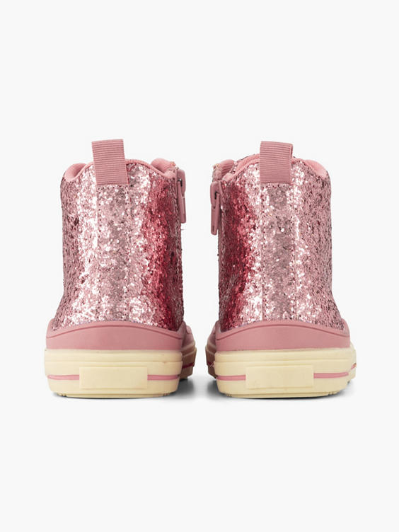 Roze hoge sneaker glitters