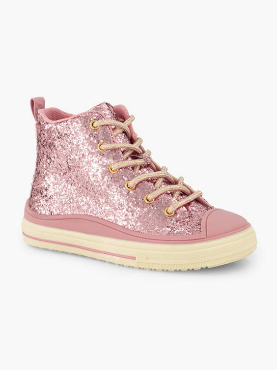 Roze hoge sneaker glitters