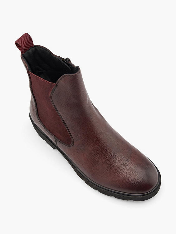 Dark Red Leather Classic Chelsea Boot